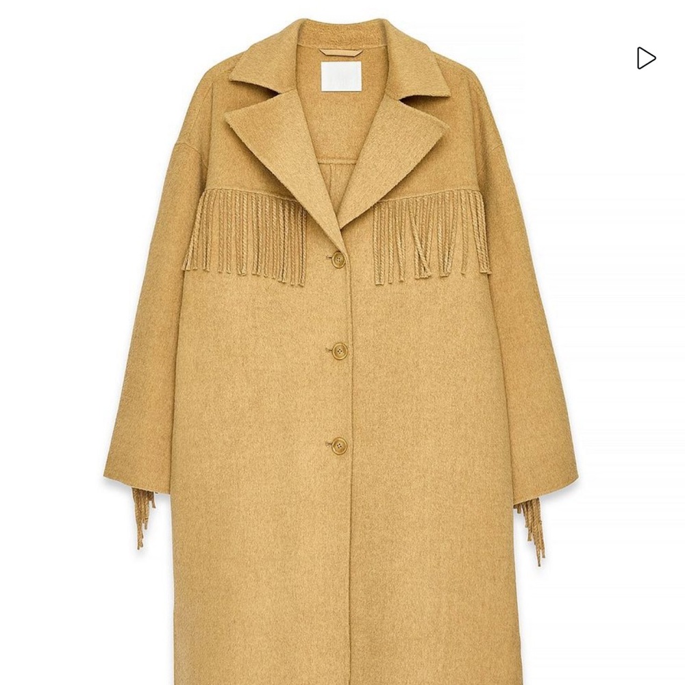 NA-KD Wool Blend Fringe Detail Coat - Picture 2 of 5